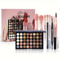 40 Shade Eye Makeup Gift Set with Eyeshadow Palette, Brush, Eyeliner & Eyebrow Pencil, for Makeup, Travel and Everyday Vanity