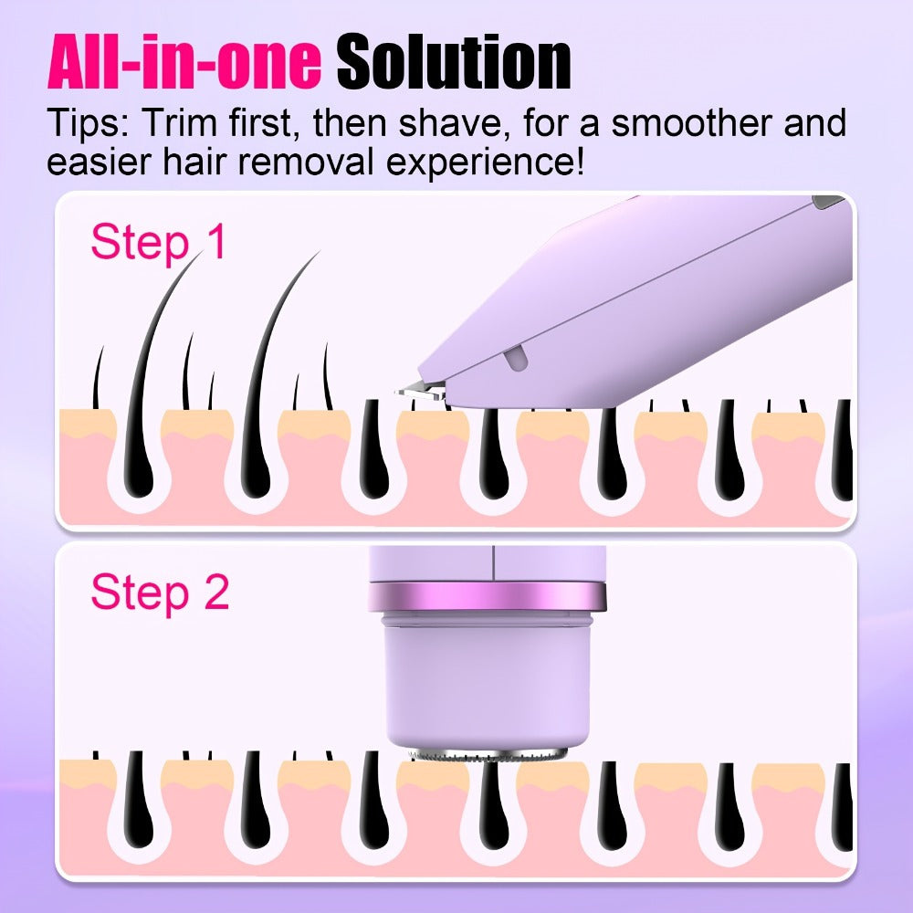 Electric Shaver 2-in-1 Dual-Head Bikini Trimmer with Digital Battery Display and Waterproof Wet/Dry Use — image 8