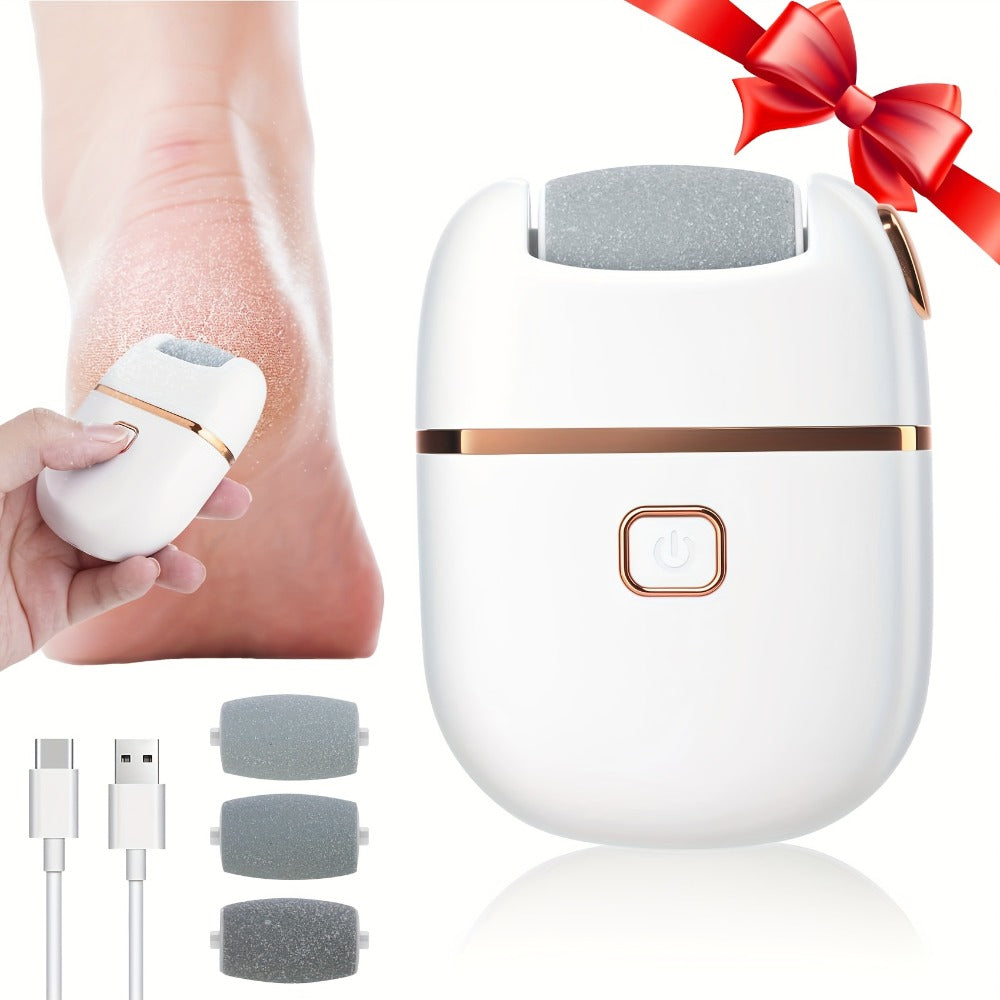 Electric Callus Remover Rechargeable Foot Grinder with 3 Replacement Heads 2 Speed Settings IPX5 Waterproof USB Charging Port