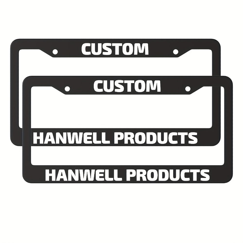 Custom License Plate Frame – 6 Font Styles, Heavy-Duty Weather-Resistant Car Tag Holder, Personalized Front & Rear License Pl