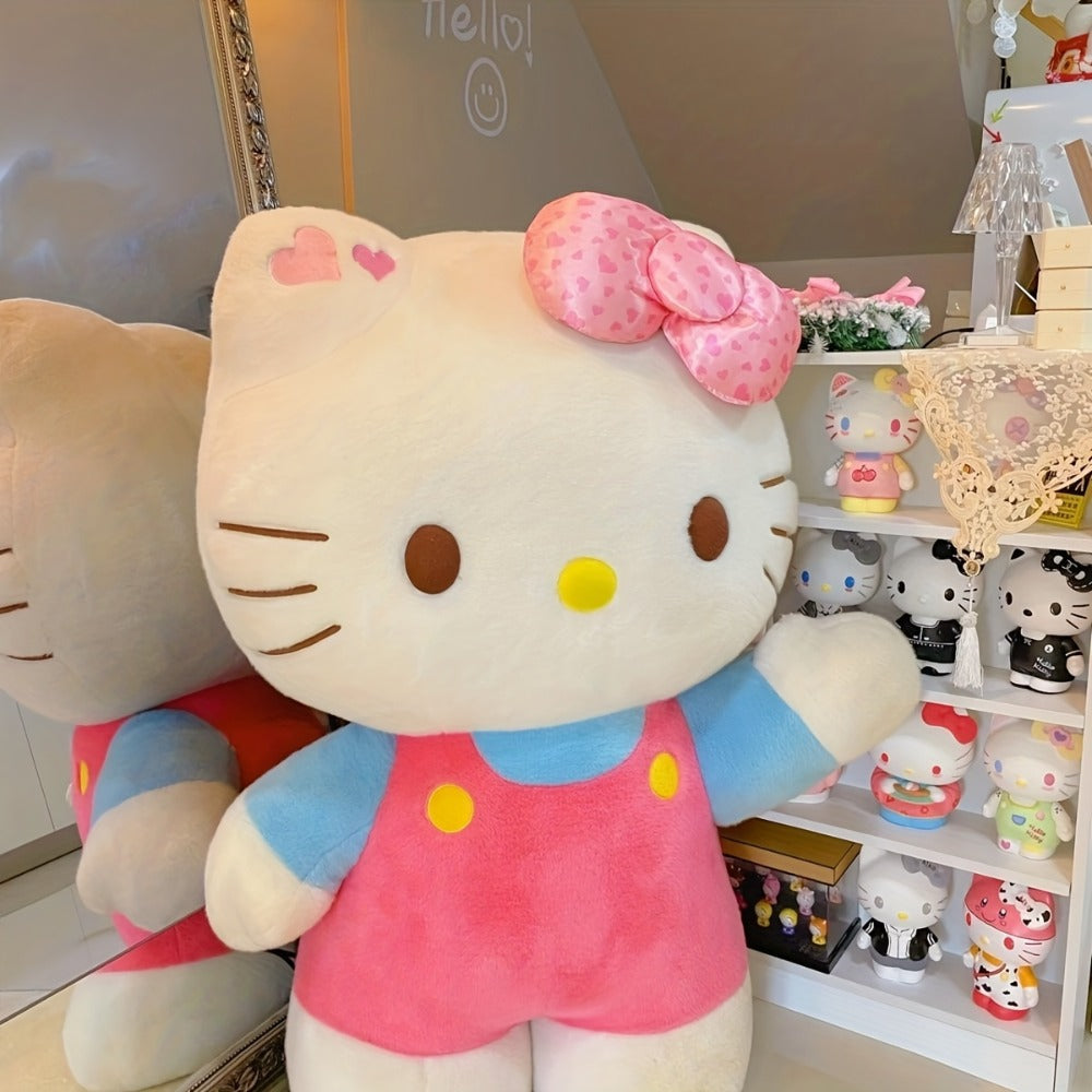 Plush Toy Hello Kitty 16-Inch Character Doll in Red-Blue or Pink-Blue Outfits for Display for Character Display, Room Decor a