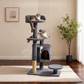 Cat Tree Tower for Indoor Cats Large Multi-Tier with Sisal Scratching Posts, Plush Perches, Hammock, Condo Cave & Hanging Toy