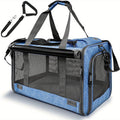 Foldable Pet Carrier Tote with Wide Mesh Panels, Zippered Access, Top Handles and Detachable Shoulder Strap — image 2
