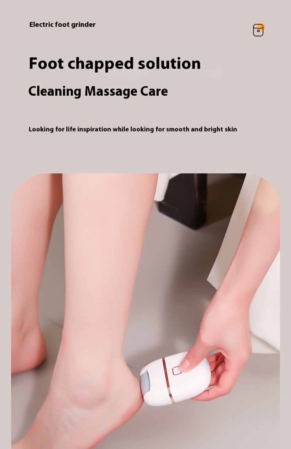 Rechargeable Electric Foot File with Two or Three Roller Heads in White Standard or Pink Upgraded Checkout — image 16