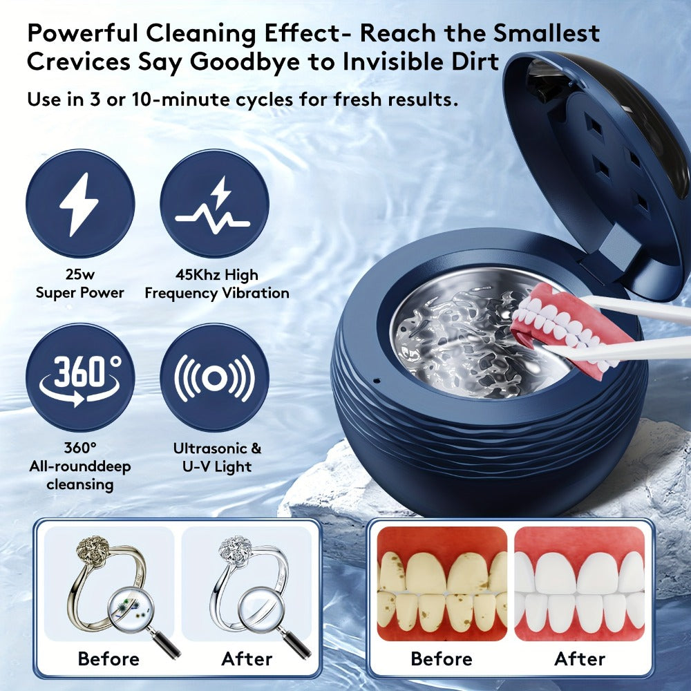 45 kHz Round Ultrasonic Cleaner with Four Timer Modes and Three Color Options for Small Items — image 9