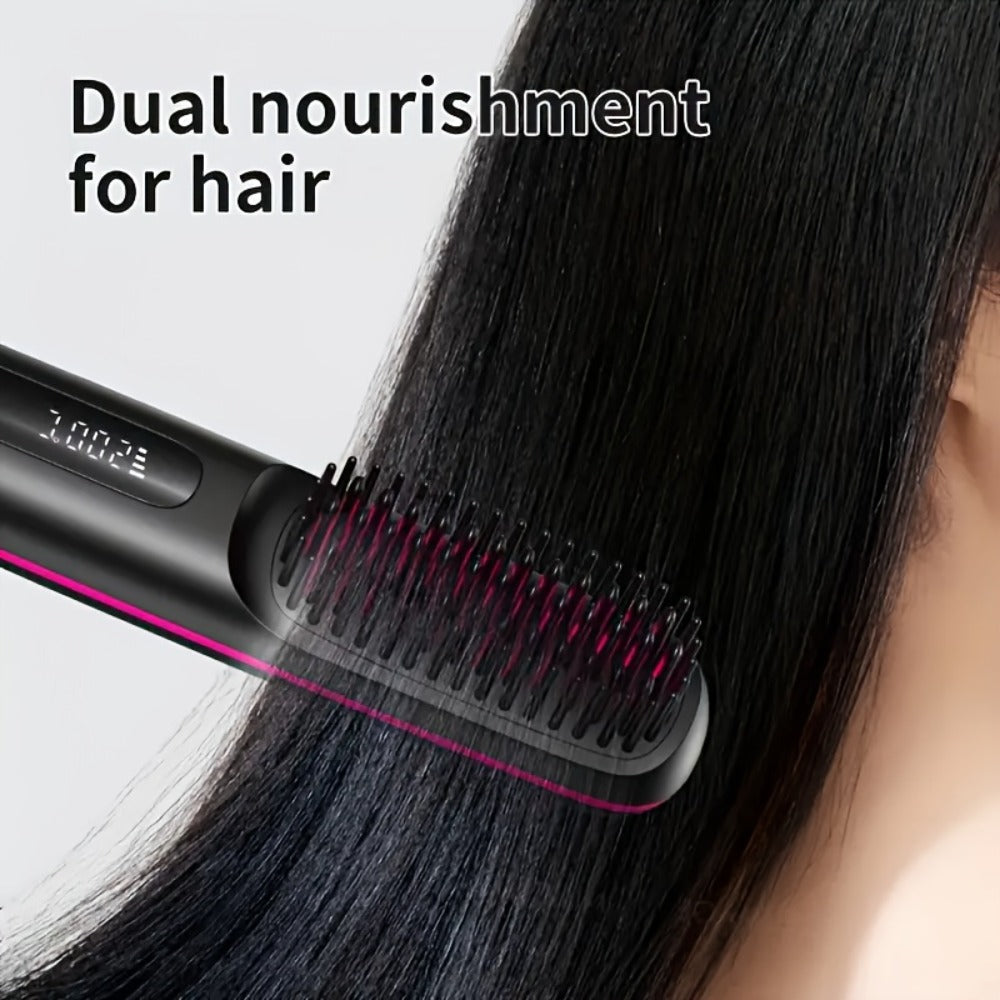 Cordless Hair Straightener 2-in-1 Ceramic Flat Iron & Curler – USB-C Rechargeable Wireless Portable Travel Styling Tool 3-Spe