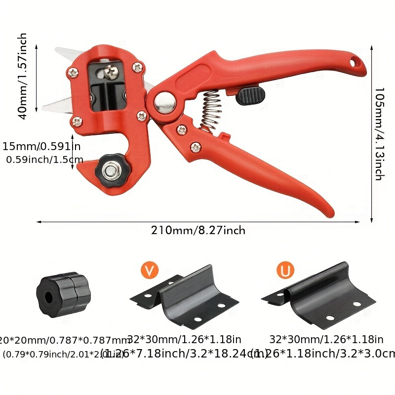 Hand Grafting and Pruning Shears with High-Carbon Steel Selection, V, Omega and U Blade Profiles — image 6