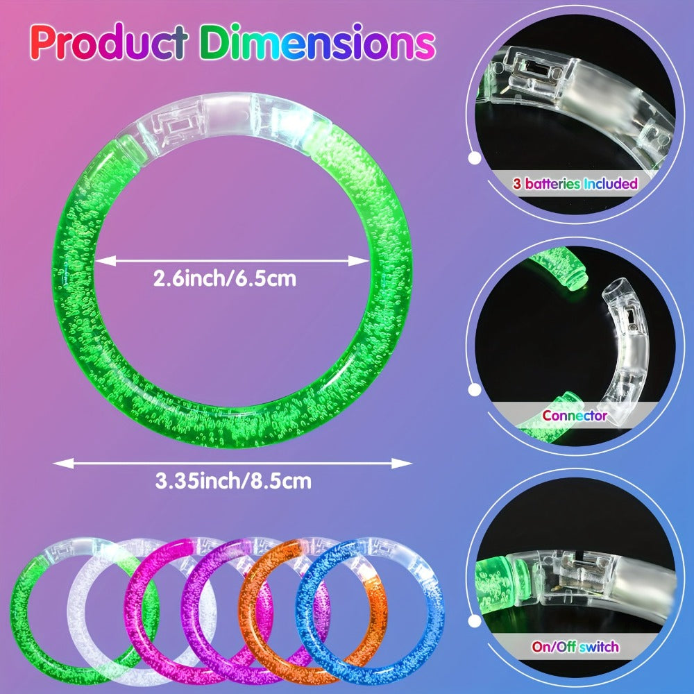Glow Sticks Bracelets 100pcs 6 Colors LED Flashing Light Up Bracelet Set for Parties, Celebrations and Guest Favors — image 2
