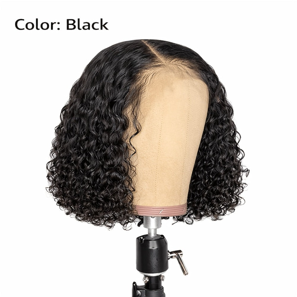 Synthetic Wig 14-Inch Deep-Wave Curly Bob with Glueless Rose Net Cap in Four Colors for Daily Style — image 12