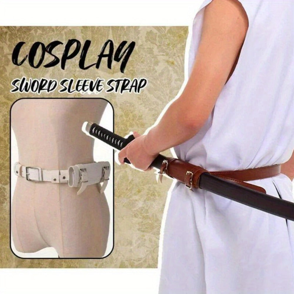 Sword Belt Holster with Dual Buckle Loops in Black or White for Katana-Style Costume Props — image 8