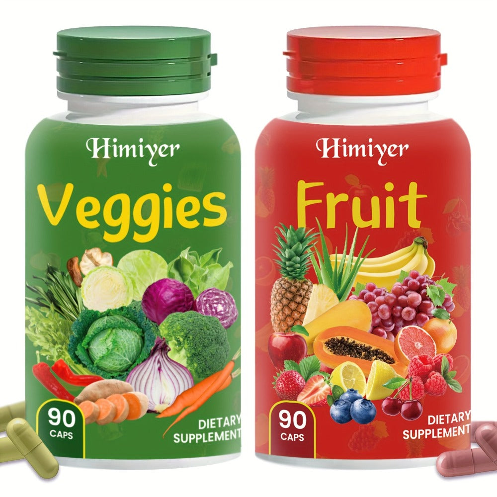 Superfood Capsules Fruits & Vegetables, 90 Fruit + 90 Veggie Capsules per Set for Bath Time, Home Spa and Personal Care — ima