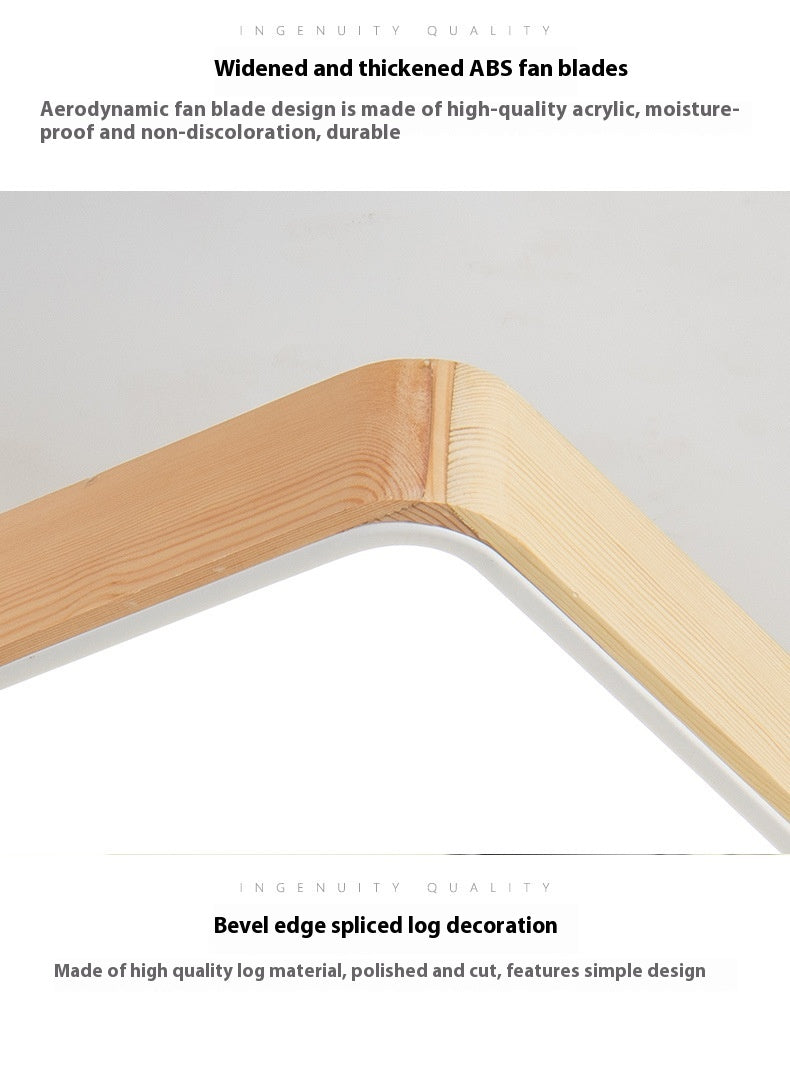 Solid Wood Ceiling Fan Lamp Bedroom Invisible Dining Room Ceiling Fan Lights