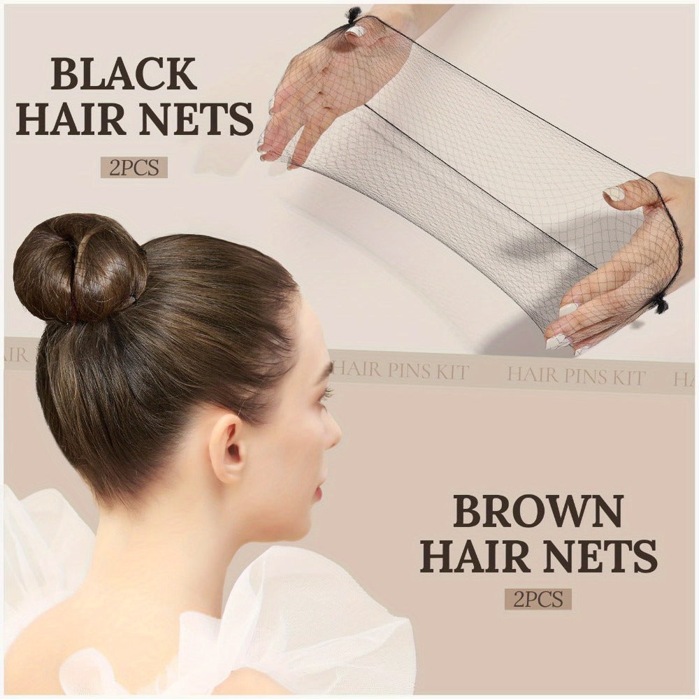 Hair Accessories 163-Piece Styling Set with Hair Ties, Nets, Bobby Pins and Snap Clips in Case — image 5