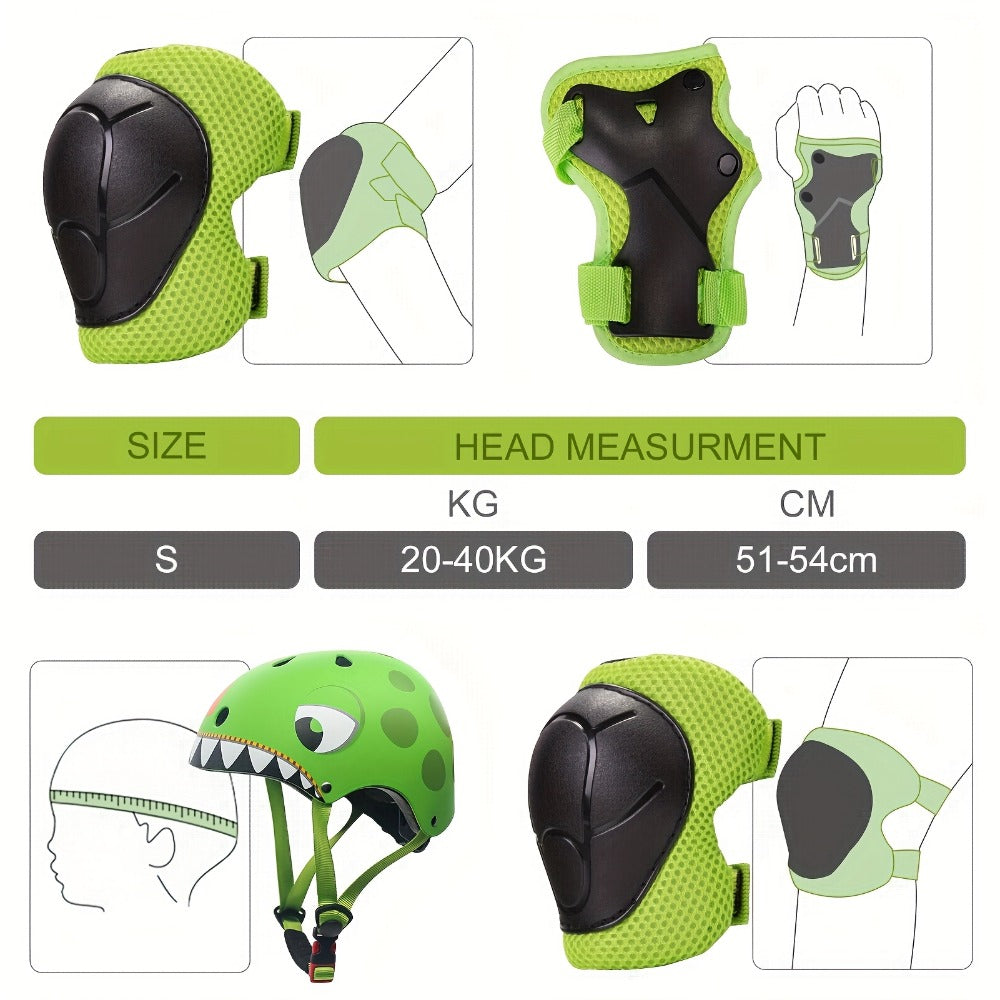 Kids Bike Helmet with Knee and Elbow Pads, Adjustable Gear Set for Ages 5-14, 350g with Ventilation — image 8