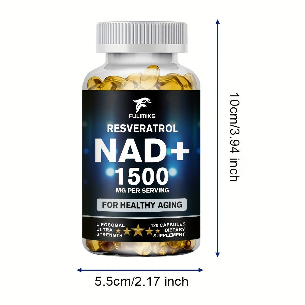 Dietary Supplement NAD+ Formula with Nicotinamide Riboside and Resveratrol Capsules, 120 Count — image 6