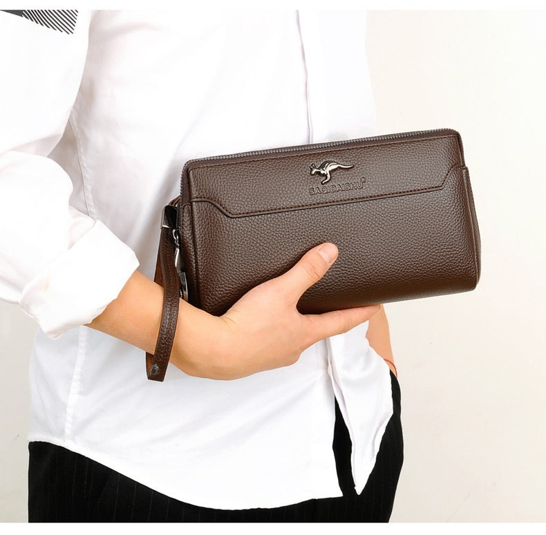 Men's Leather Clutch Anti-theft Password Lock