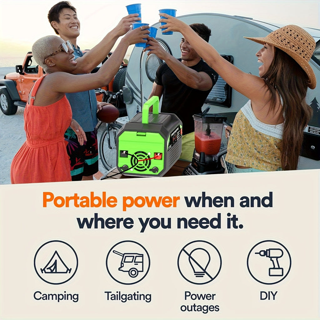 Portable 12V DC to 110V AC Power Inverter with 400W to 1000W Model Labels, Display and Carry Handle — image 2