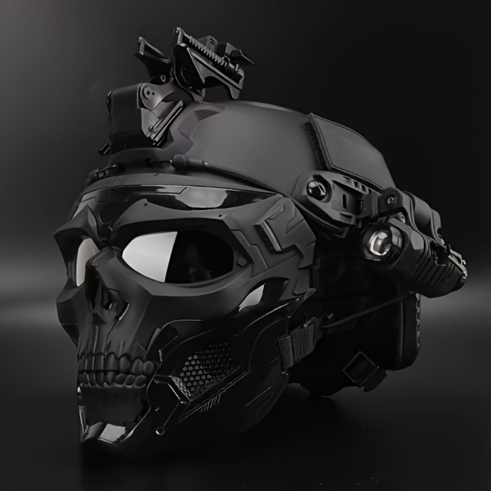 Costume Accessories Tactical Helmet and Skull Mask Set with ABS Shell, Adjustable Dial and Black Finish — image 2