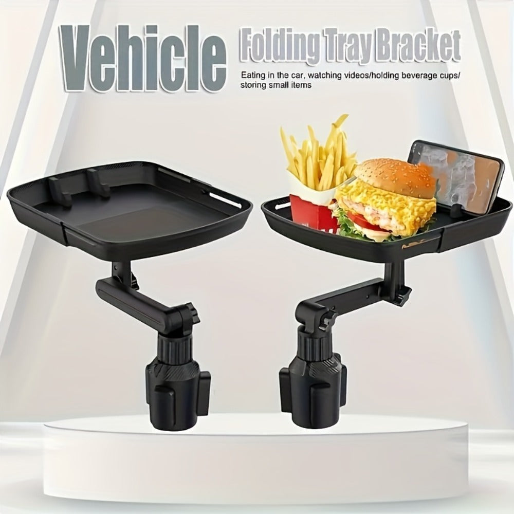 3-in-1 Car Cup Holder Tray with Phone Holder – Dual Expandable Base, ABS Adjustable 360° Rotating Bracket — image 2