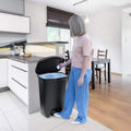 13-Gallon Kitchen Trash Can with Pedal and Bag Rings