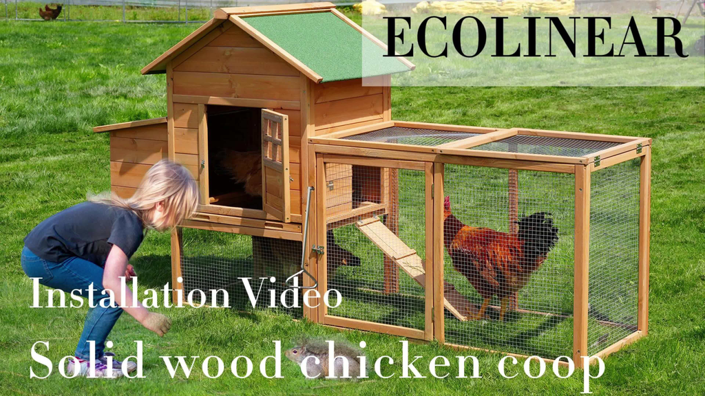 Chicken Coop with Run Large Outdoor Wooden Hen House 82 Inch Walk-in Poultry Cage for 2-4 Chickens Ducks for Garden, Patio an