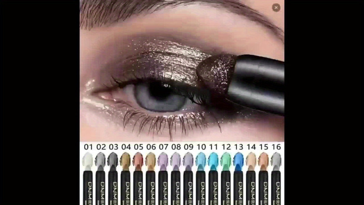 Eyeshadow Sticks and Gel Eyeliner Set 8 or 16PCS Shimmer Highly Pigmented Waterproof, for Makeup, Travel and Everyday Vanity 