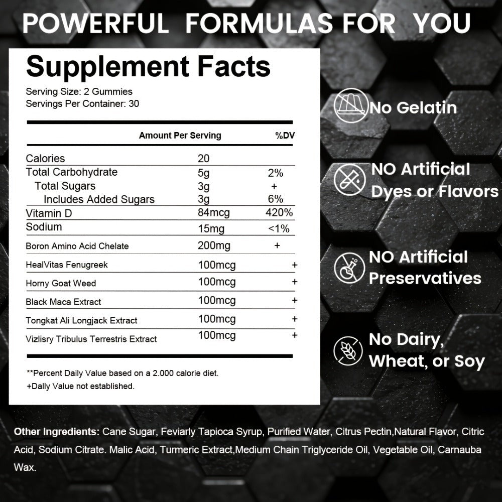 Dietary Supplement Gummies with Shilajit, Maca and Longjack in Blueberry Flavor, 60 Count for Daily Supplement Routines — ima
