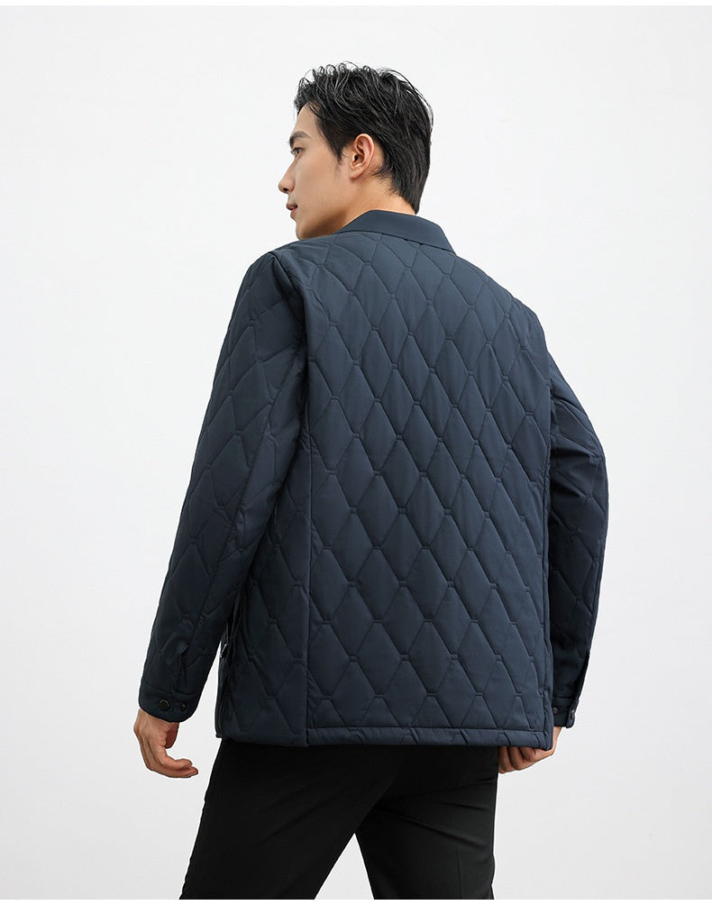 Mulberry Silk Thermal Casual Cotton-padded Jacket For Middle-aged And Elderly Men