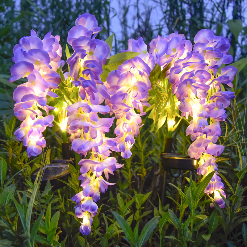 Solar Garden Lights 52-LED Wisteria Flower Stake with Two Modes and Six Color Options for Patio — image 11
