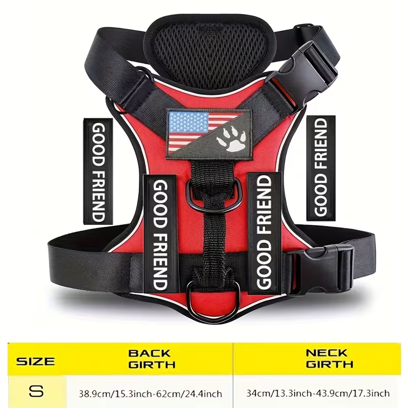 Five-Patch Dog Vest Harness in Black, Red, Rose Red, Grey or Green with XS-to-XL Sizes Pictured — image 39