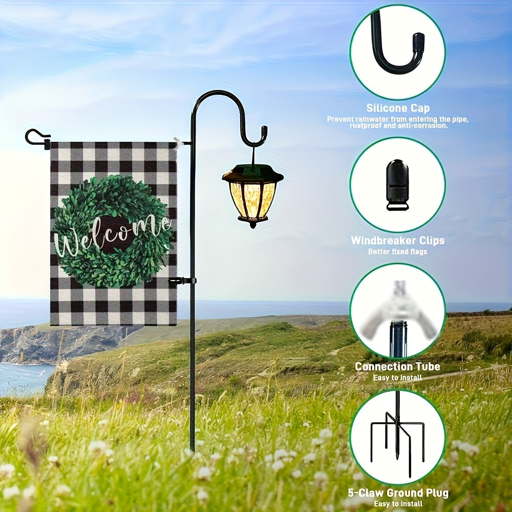 Garden Flag Holder | Heavy Duty Shepherd Hook Adjustable Rust Resistant — image 2