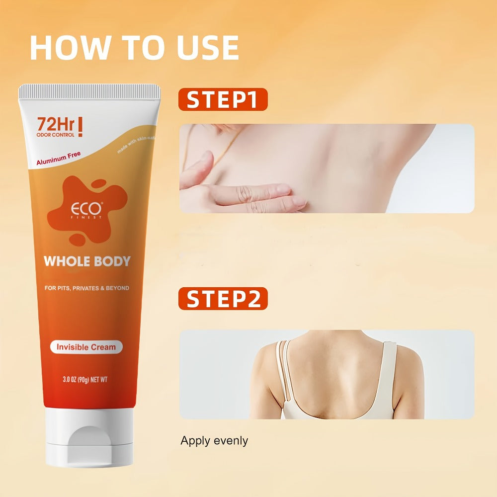 Natural Deodorant Cream 72-Hour Odor Protection – Aluminum-Free Body Deodorant with Lavender & Orange Scent | Long-Lasting Sk