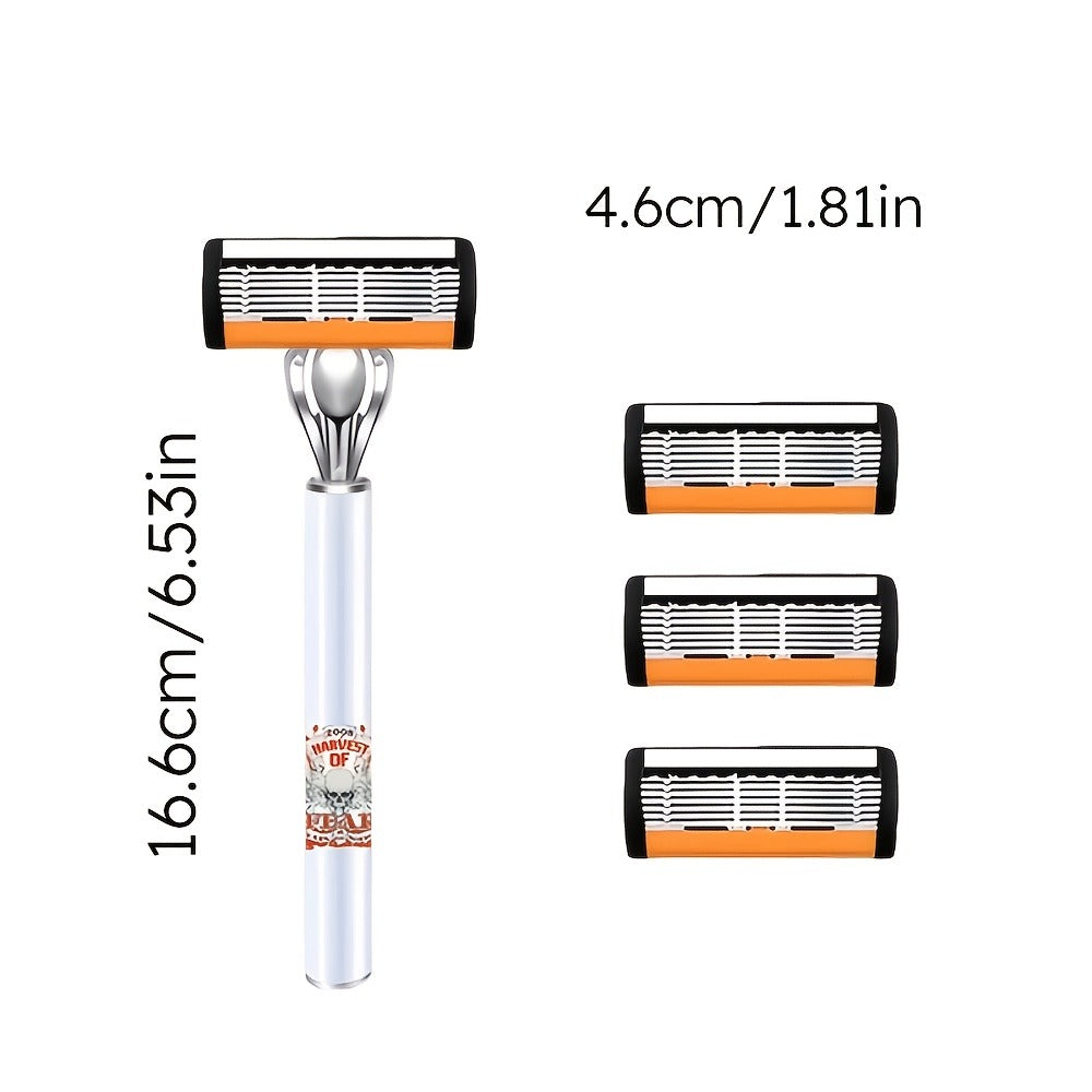 Men's Safety Razor Set 72 Blades 2 Non-Slip Handles Progressive Classic Style Painless Shaving Kit – Close Shave Replacement 