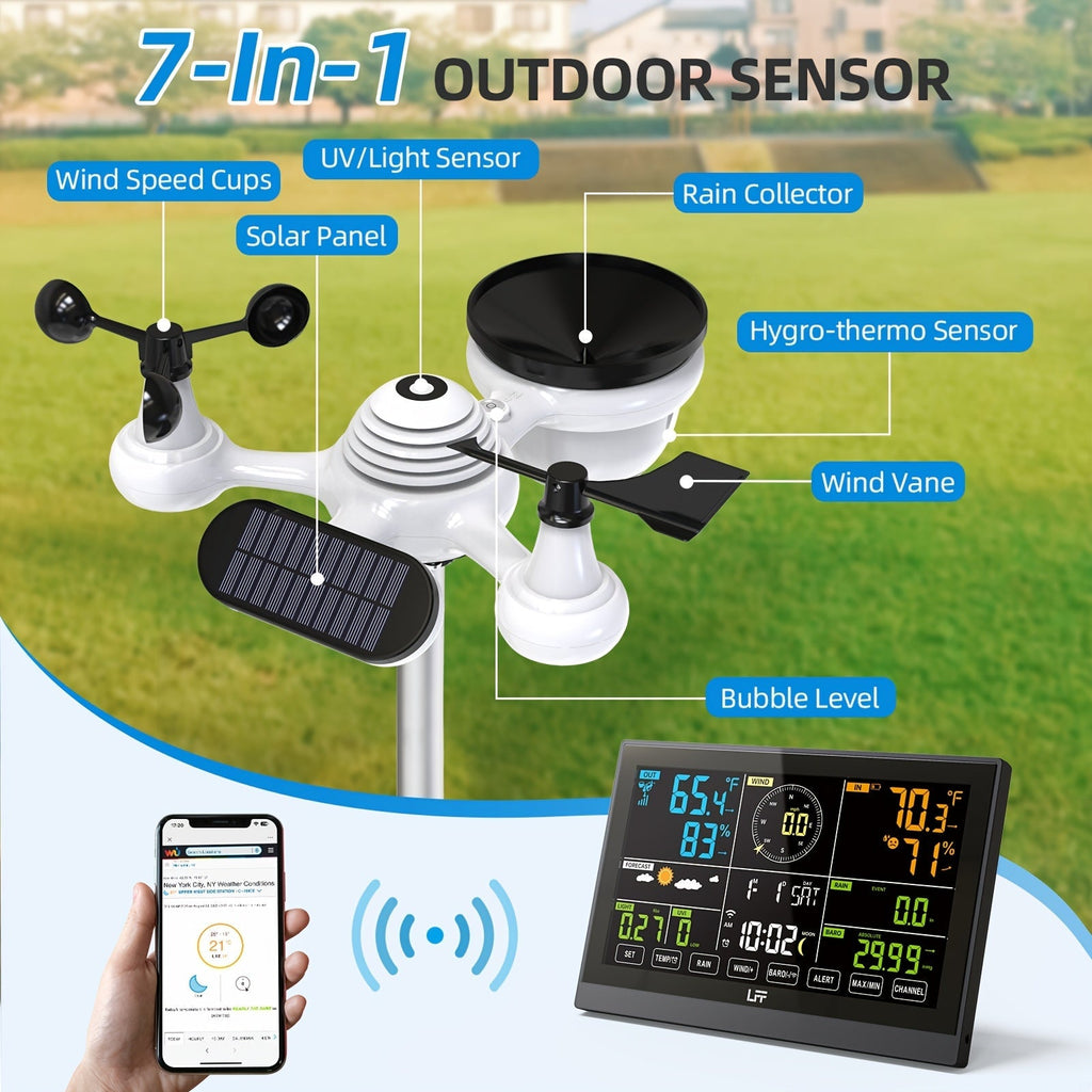 Professional Weather Station | WiFi UV Index Wind Rain Gauge Forecast — image 2