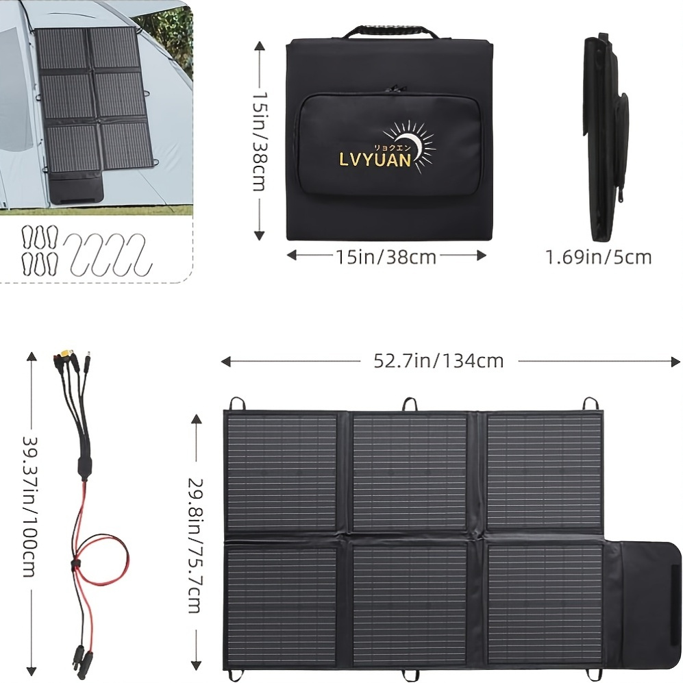 Foldable Solar Panel 120W 200W 300W 400W 22.5% High Efficiency Monocrystalline Portable Outdoor for Garden, Pathway and Patio