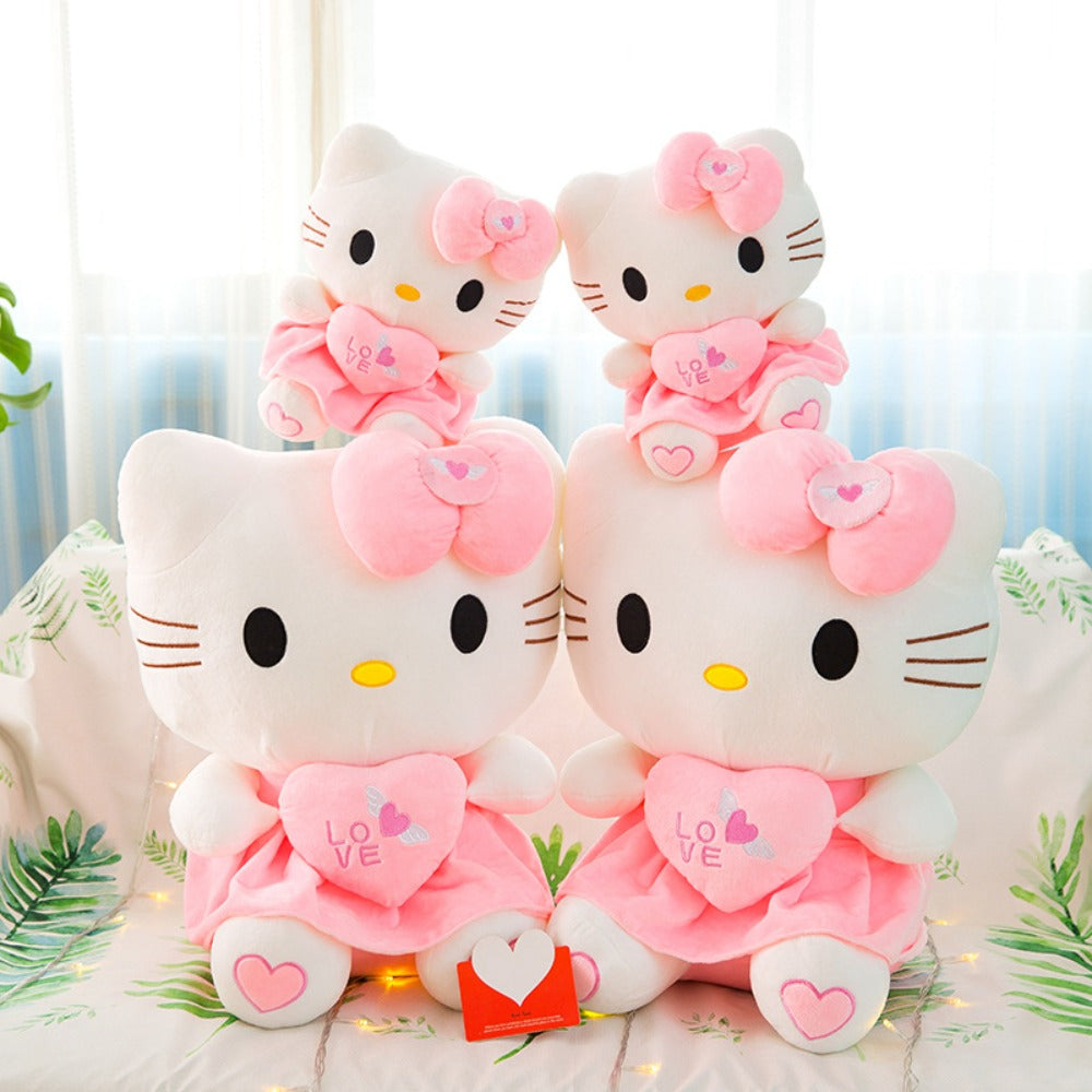 Hello Kitty Stuffed Animal Plush Doll Officially Licensed Sanrio, Pink White KT Cat Cuddly Plush with Hugging Heart — image 7