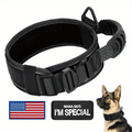 Wide Tactical Dog Collar with Padded Grab Handle, Reflective Stitching, Two Patches and M–XL Sizing — image 2