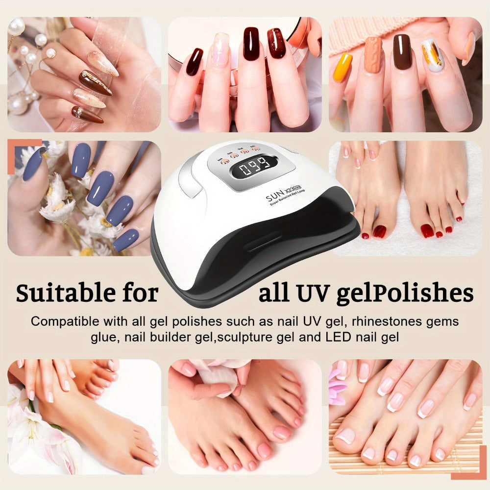 White Arch LED Nail Lamp with 380W and 81-Bead Labels, LCD Display and Four Timer Settings — image 11