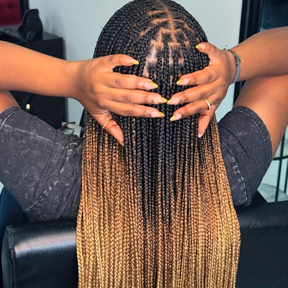 Long Box-Braid Wig with Full Lace Cap in 26- or 38-Inch Lengths and Four Lettered Color Options — image 9