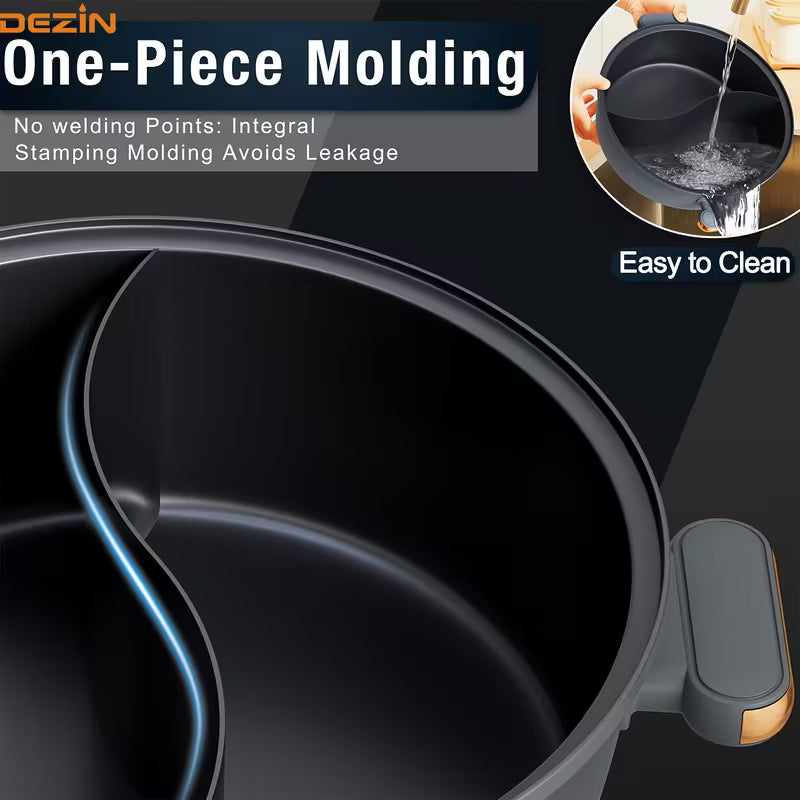 1.06-Gallon Dual-Temp Electric Hot Pot with Divider