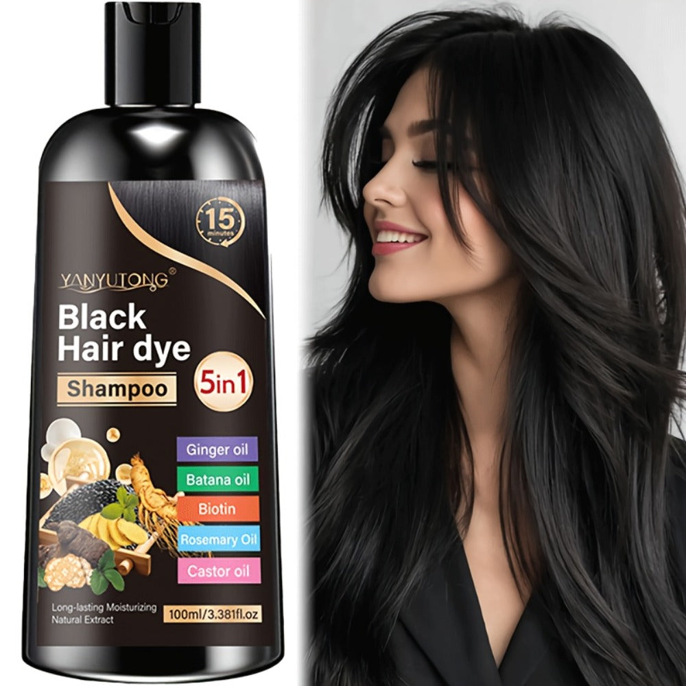 Hair Dye Shampoo, YANYUTONG 100ml 5-in-1 Bottle in Black, Brown or Chestnut Brown Options for Home Use — image 6