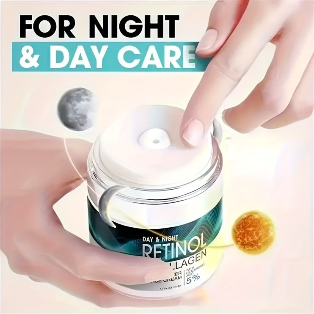 Retinol Cream Collagen Hyaluronic Acid Vitamin C+E Advanced Face Body Hand Cream All Skin Types Day Night Use 1.69 oz Women —