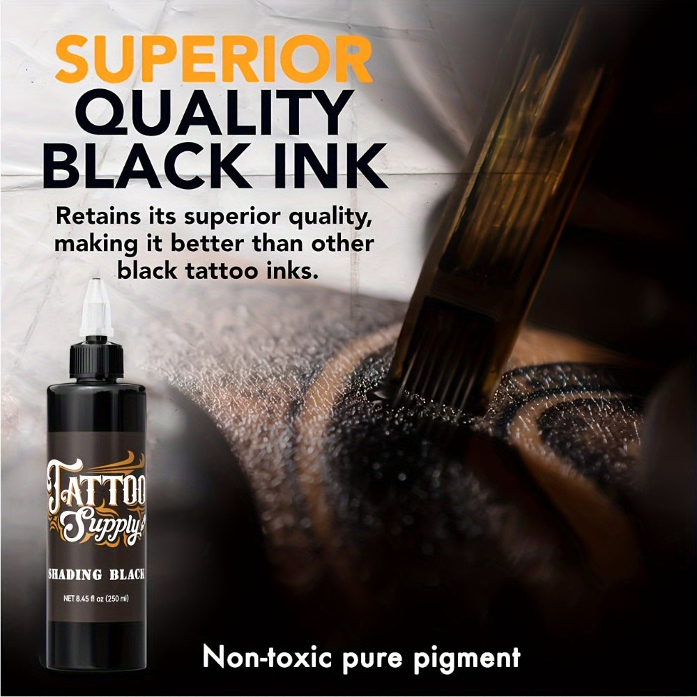 Neebol Super Black Tattoo Ink Darkest Outlining Shading Blending Fade-Resistant Professional Body Art Pigment for Artists & B
