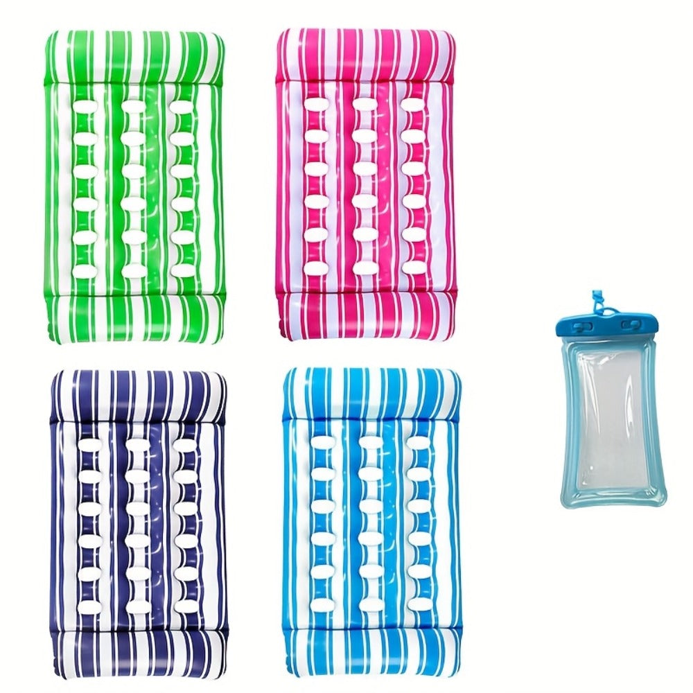 Pool Float Striped Tanning Mat with Built-In Headrest, 51.18 x 27.56 Inches and Three Color Selections — image 12