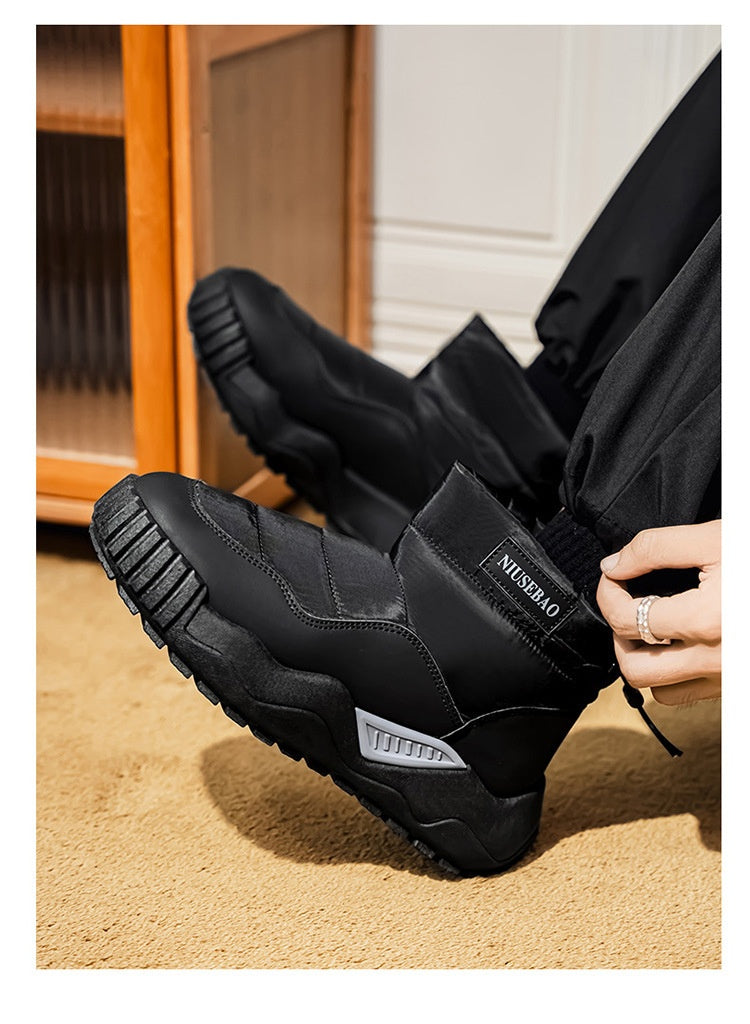 Warm Outdoor Casual Cotton Boots Stylish Mid-top Warm Men's Shoes