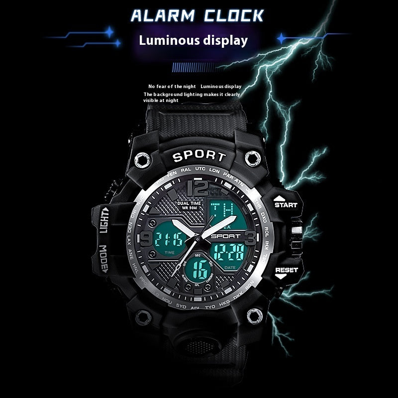 Foreign Trade Watch Black Technology Junior High School Student Trendy Sports Luminous Boys Cross-border Electronic Watch