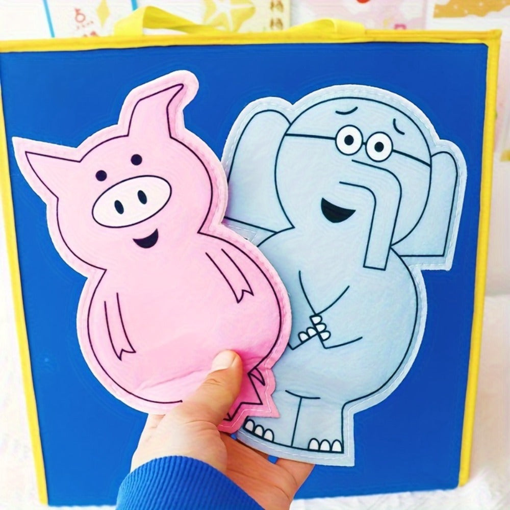 Elephant and Piggie Hand Puppets Plush Stuffed Animal Props for Storytelling, Classroom Teaching & Role Play — image 6
