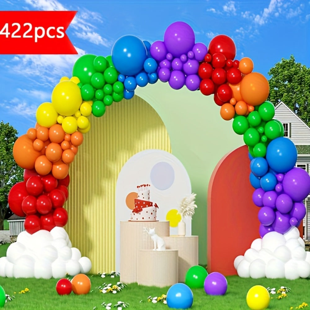 Party Decorations 422-Piece Rainbow Balloon Arch Kit with Four Balloon Sizes and Garland Accessories — image 1