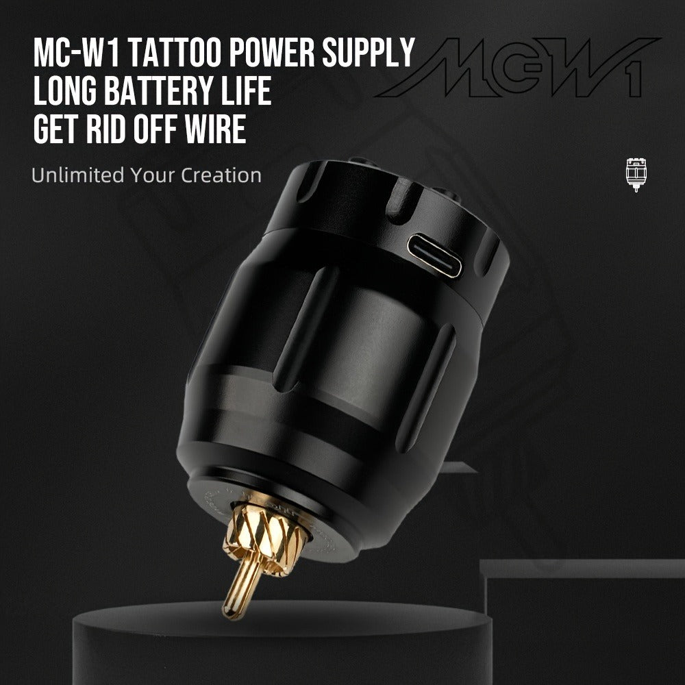 MC-W1 Rechargeable RCA Tattoo Power Supply with LED Display in Golden, Black, Red or Silvery — image 1