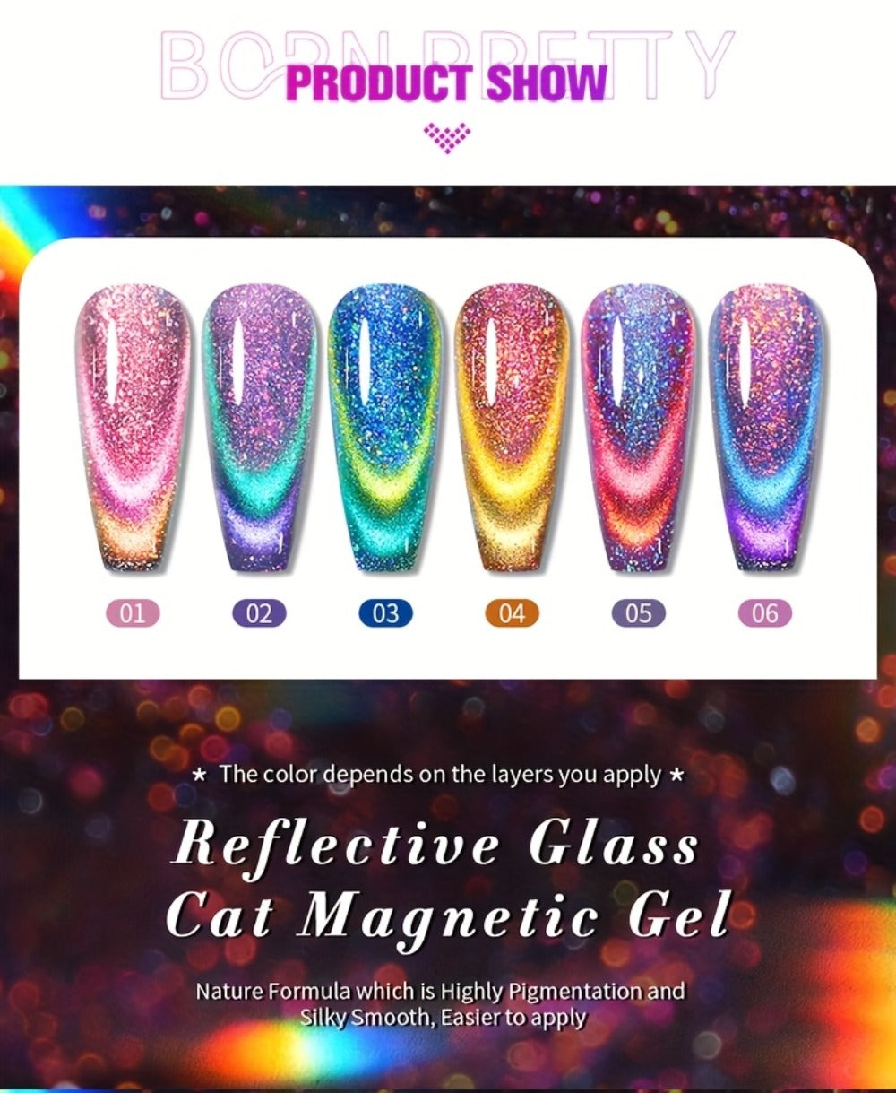 6-Piece Magnetic Cat-Eye Gel Nail Polish Set with Double-Light Reflection — image 15